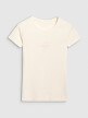Damski t-shirt z nadrukiem 4F 4FRSS25TTSHF2978 - biały