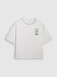 Damski t-shirt oversize z nadrukiem 4F 4FRSS25TTSHF2979 - szary