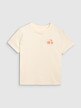 Damski t-shirt oversize z nadrukiem 4F 4FRSS25TTSHF3160 - beżowy