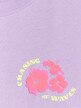 Damski t-shirt oversize z nadrukiem 4F 4FRSS25TTSHF3160 - fioletowy