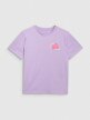 Damski t-shirt oversize z nadrukiem 4F 4FRSS25TTSHF3160 - fioletowy
