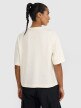 Damski t-shirt oversize z nadrukiem 4F 4FRSS25TTSHF3161 - beżowy