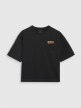 Damski t-shirt oversize z nadrukiem 4F 4FRSS25TTSHF3161 - czarny