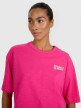 Damski t-shirt oversize z nadrukiem 4F 4FRSS25TTSHF3161 - różowy