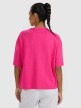 Damski t-shirt oversize z nadrukiem 4F 4FRSS25TTSHF3161 - różowy