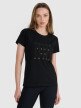 4F Damski tshirt z nadrukiem 4F 4FRSS25TTSHF3162  czarny Czarny