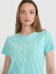 Damski t-shirt z nadrukiem 4F 4FRSS25TTSHF3162 - turkusowy