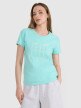 4F Damski tshirt z nadrukiem 4F 4FRSS25TTSHF3162  turkusowy Turkusowy