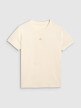 Damski t-shirt oversize z nadrukiem 4F 4FRSS25TTSHF3163 - beżowy