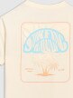 Damski t-shirt oversize z nadrukiem 4F 4FRSS25TTSHF3163 - beżowy