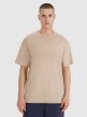4F Męski tshirt oversize 4F 4FRSS25TTSHM2686  brązowy Brązowy