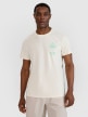 4F Męski tshirt z nadrukiem 4F 4FRSS25TTSHM2688  beżowy Beżowy