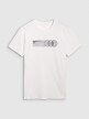 Męski t-shirt z nadrukiem 4F 4FRSS25TTSHM2851 - biały