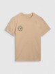 Męski t-shirt z nadrukiem 4F 4FRSS25TTSHM2854 - beżowy