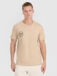 4F Męski tshirt z nadrukiem 4F 4FRSS25TTSHM2854  beżowy Beżowy