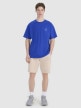 Męski t-shirt oversize z nadrukiem 4F 4FRSS25TTSHM2991 - niebieski