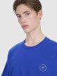 Męski t-shirt oversize z nadrukiem 4F 4FRSS25TTSHM2991 - niebieski