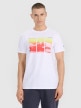 4F Męski tshirt z nadrukiem 4F 4FRSS25TTSHM2995  biały Biały