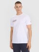 Męski t-shirt z nadrukiem 4F 4FRSS25TTSHM2996 - biały
