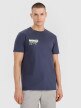 4F Męski tshirt z nadrukiem 4F 4FRSS25TTSHM2996  granatowy Granatowy