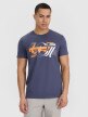 4F Męski tshirt z nadrukiem 4F 4FRSS25TTSHM2998  granatowy Granatowy