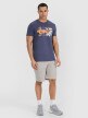 Męski t-shirt z nadrukiem 4F 4FRSS25TTSHM2998 - granatowy