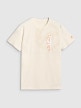 mini: Męski t-shirt z nadrukiem 4F 4FRSS25TTSHM3002 - beżowy (6)