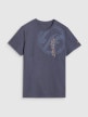 Męski t-shirt z nadrukiem 4F 4FRSS25TTSHM3002 - granatowy