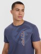 Męski t-shirt z nadrukiem 4F 4FRSS25TTSHM3002 - granatowy