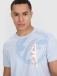 Męski t-shirt z nadrukiem 4F 4FRSS25TTSHM3002 - niebieski