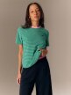 mini: Damski t-shirt w paski 4F 4FRSS26TTSHF3702 - zielony (1)