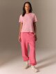mini: Damski t-shirt w paski 4F 4FRSS26TTSHF3702 - różowy (5)