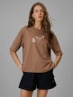 mini: Damski t-shirt z nadrukiem 4F 4FRSS26TTSHF3704 - beżowy (1)