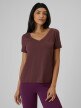 mini: Damski t-shirt bez nadruku 4F 4FRSS26TTSHF3796 - brązowy (1)