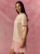 mini: Damski t-shirt z nadrukiem 4F 4FRSS26TTSHF3851 - różowy (4)