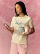 mini: Damski t-shirt z nadrukiem 4F 4FRSS26TTSHF3853 - kremowy (1)