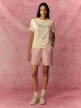 mini: Damski t-shirt z nadrukiem 4F 4FRSS26TTSHF3853 - kremowy (5)