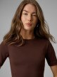 mini: Damski t-shirt bez nadruku 4F 4FRSS26TTSHF3879 - brązowy (3)