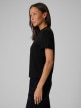 mini: Damski t-shirt bez nadruku 4F 4FRSS26TTSHF3985 - czarny (3)