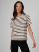 Obrazek dla: 4F Damski tshirt w paski 4F 4FRSS26TTSHF4023  beżowy Kremowy