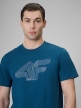 mini: Męski t-shirt z nadrukiem 4F 4FRSS26TTSHM3805 - turkusowy (2)