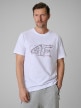  4F Męski tshirt z nadrukiem 4F 4FRSS26TTSHM3989  biały Biały