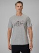  4F Męski tshirt z nadrukiem 4F 4FRSS26TTSHM3989  szary Szary