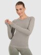  4F Damski longsleeve do jogi i pilatesu 4F 4FWAW25TFLOF429  szary Szary