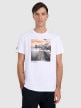  4F Męski tshirt z nadrukiem 4F 4FWAW25TTSHM3124  biały Biały
