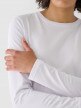 Damski longsleeve basic 4F 4FWMM00TLONF431 - biały