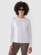 Damski longsleeve basic 4F 4FWMM00TLONF431 - biały