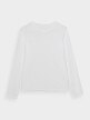 Damski longsleeve basic 4F 4FWMM00TLONF431 - biały