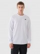 Męski longsleeve basic 4F 4FWMM00TLONM432 - biały