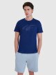 4F Męski tshirt z nadrukiem 4F 4FWMM00TTSHM2257  granatowy Granatowy
